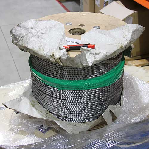 Трос стальной оцинкованный с пластиковым сердечником (плетение 6*7+FC) диаметром 14 мм